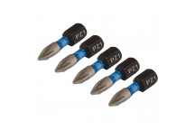 PZ1 Type Impact Screwdriver Bits 1 x 25mm 1/4" Hex 5pk
