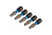 TX-STAR Impact Screwdriver Bits T20 x 25mm 1/4" Hex 5pk