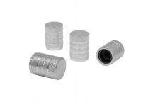 Aluminium Valve Cap 4pc Silver Anodised