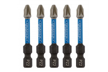 PZ2 Type Impact Screwdriver Bits 2 x 50mm 1/4" Hex 5pk