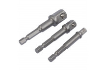 Socket Adaptor Set 1/4" Hex x 1/4" 3/8" 1/2"  Sq. Dr.(3pc)