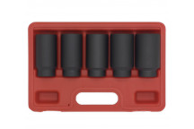 Sealey Impact Hub Nut Socket Set 5pc 1/2"Sq Drive