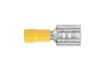 Push-On Terminal 9.5mm Female Yellow Pack of 100