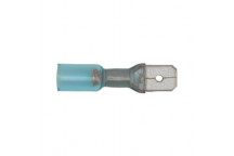 Heat Shrink Push-On Terminal 6.3mm Male Blue Pack of 25