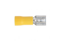 Push-On Terminal 6.3mm Female Yellow Pack of 100