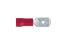 Sealey Push-On Terminal 6.3mm Male Red Pack of 100
