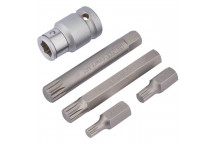 Draper Expert Spline Bit Set 1/2" Sq. Dr. (5pc)