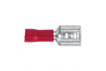Sealey Push-On Terminal 6.3mm Female Red Pack of 100