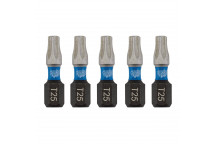 TX-STAR Impact Screwdriver Bits T25 x 25mm 1/4" Hex 5pk