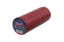 PVC Insulating Tape 19mm x 20m Red Pack of 10