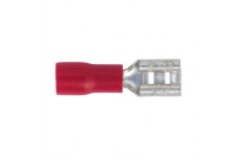 Sealey Push-On Terminal 4.8mm Female Red Pack of 100