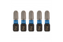 Cross Slot PH3 Impact Screwdriver Bits 3 x 25mm 1/4" Hex 5pk