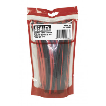 Sealey Heat Shrink Tubing Black & Red 200mm 100pc