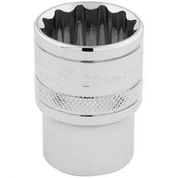 Draper HI-TORQ 12 Point Socket 1/2" Sq. Dr. 21mm