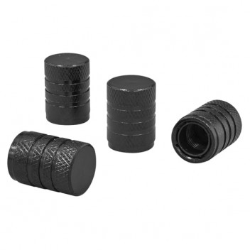 Sealey Aluminium Valve Cap 4pc Black Anodised