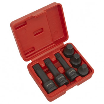 Sealey Impact Spline Socket Bit Set 6pc 1/2"Sq Drive
