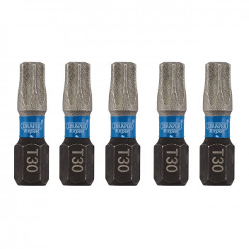 TX-STAR Impact Screwdriver Bits T30 x 25mm 1/4" Hex 5pk