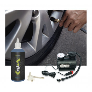 Tyre-Fix Quick Fix Punture Seal+Compressor- Any Tyre Type