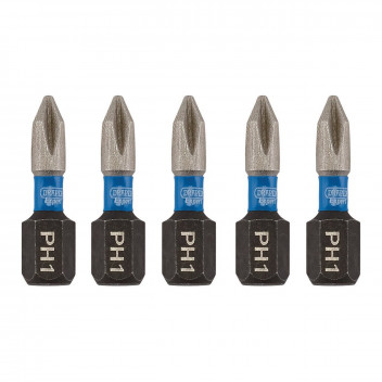 PH1 Type Impact Screwdriver Bits 1x25mm 1/4" Hex 5pk