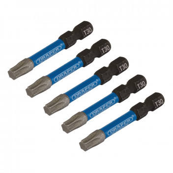 TX-STAR Impact Screwdriver Bits T30 x 50mm 1/4" Hex 5pk