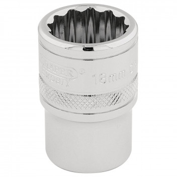 Draper HI-TORQ 12 Point Socket 1/2" Sq. Dr. 18mm