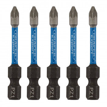 PZ1 Type Impact Screwdriver Bits 1 x 50mm 1/4" Hex 5pk