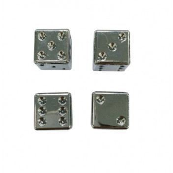Simply Auto Dice Valve Caps Chrome - With Nylon Insert