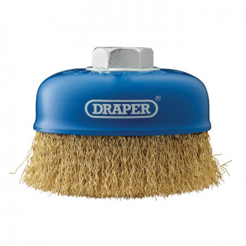 Draper Brassed Steel Crimped Wire Cup Brush 100mm M14