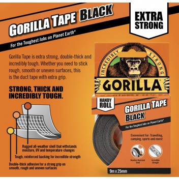 Gorilla Tape Handy Roll- Black