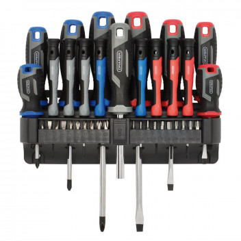Draper Screwdriver Set with Wall Mountable Rack (37pc)