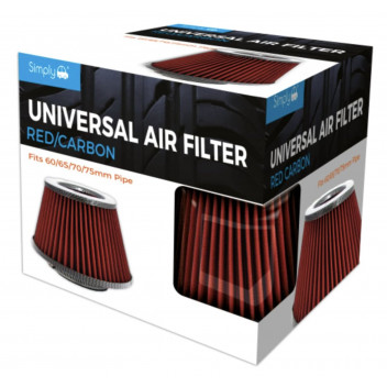 Universal Red Carbon Mesh Air Filter Fits 60/70mm Pipes