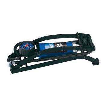 Draper Single Cylinder Foot Pump With Pressure Gauge