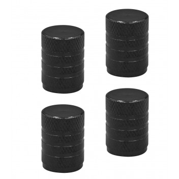 Sealey Aluminium Valve Cap 4pc Black Anodised