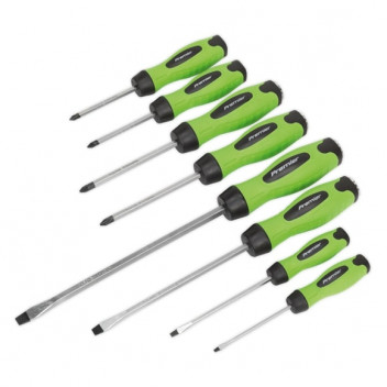 PremierScrewdriver Set Hammer-Thru Hi-Vis Green (8pc)