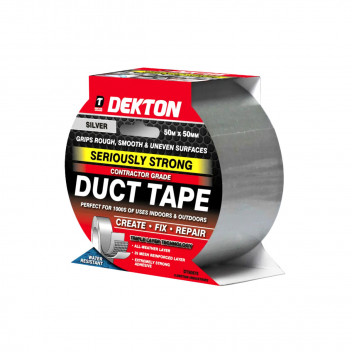 Dekton 50mm x 10M Silver Cloth Duct Tape