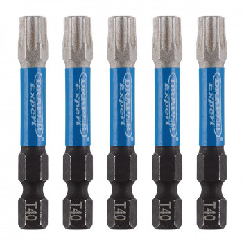 TX-STAR Impact Screwdriver Bits T40 x 50mm 1/4" Hex 5pk