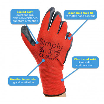 Simply Tool Large Nitrile Coated Work Gloves