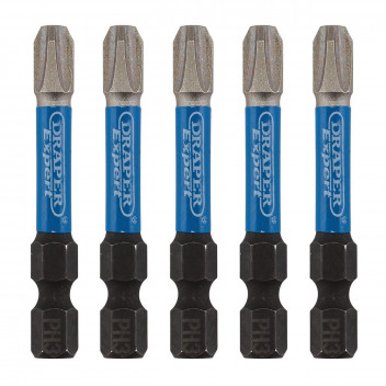 Cross Slot PH3 Impact Screwdriver Bits 3 x 50mm 1/4" Hex 5pk