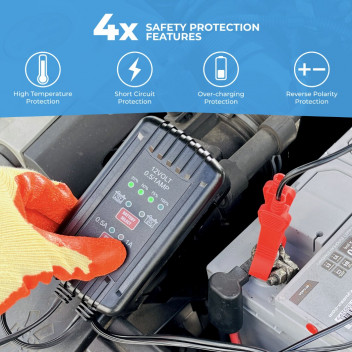 Simply Auto 1A/0.5A 12V Portable Battery Charger