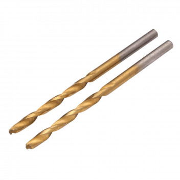 HSS Titanium Nitride Coated Drill Bit 4 x 75mm Pack of 2