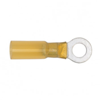Heat Shrink Ring Terminal Ø6.4mm Yellow Pack of 25