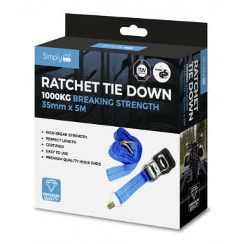 Simply Auto Ratchet Tie Down 35Mm*5M 1000Kg