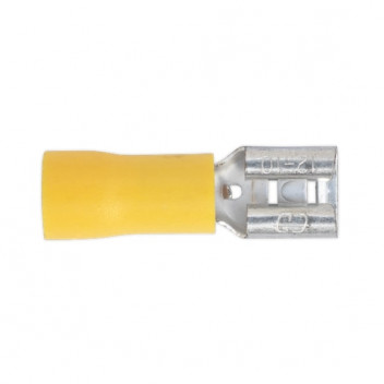 Push-On Terminal 6.3mm Female Yellow Pack of 100