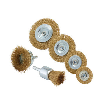 Draper Brassed Steel Crimped Wire Brush Set (6pc)