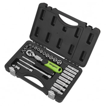 Sealey Extendable Ratchet Socket Set 1/4"Sq. Dr. (26pc)