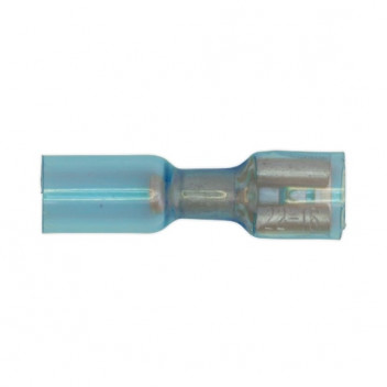 Heat Shrink Push-On Terminal 6.4mm Female Blue Pack of 25