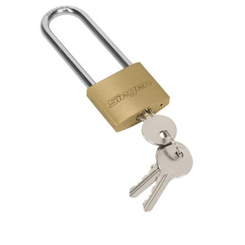 Brass Body Padlock with Brass Cylinder Long Shackle 40mm