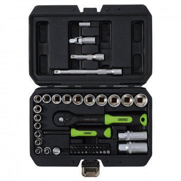 Draper HI-TORQ Metric Socket & Bit Set 1/4" 3/8"Sq Dr(48pc)