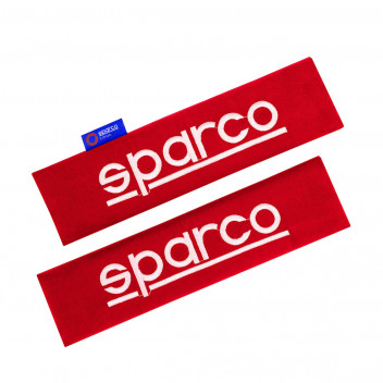 Sparco Seat Belt Pads- Red ( Pack of 2 )