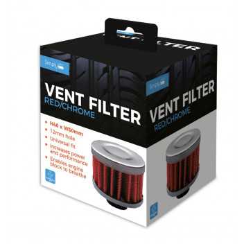 Vent Filter Red With Chrome Finish & Recess